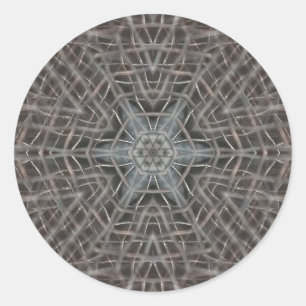 Metallic Metal Mesh Classic Round Sticker