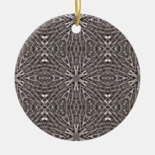Metallic Metal Mesh Silver Ceramic Ornament