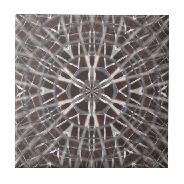 Metallic Metal Mesh Silver Ceramic Tile (Front)