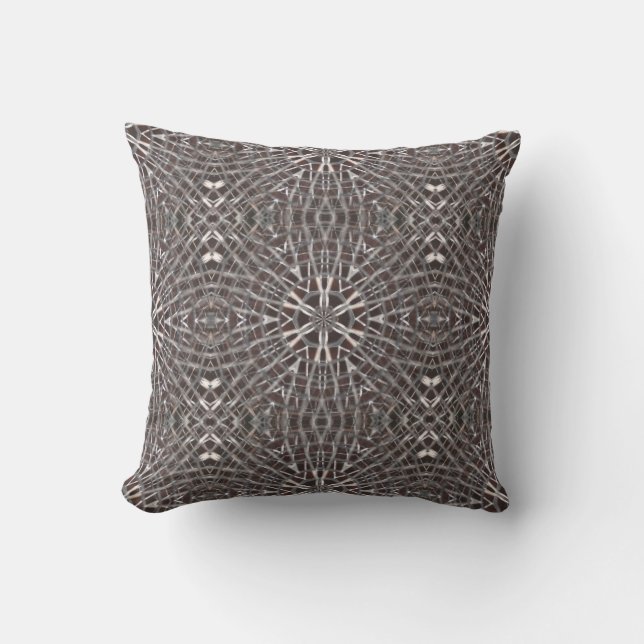 Metallic Metal Mesh Silver Cushion (Front)