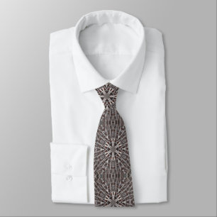 Metallic Metal Mesh Silver Tie