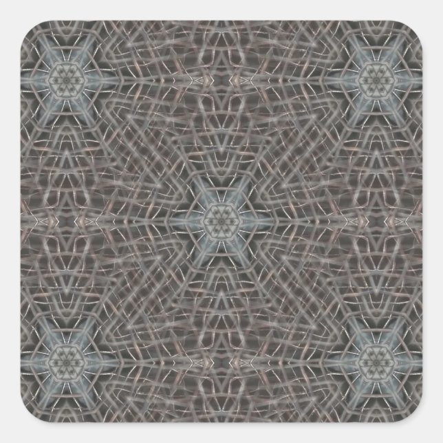 Metallic Metal Mesh Square Sticker (Front)