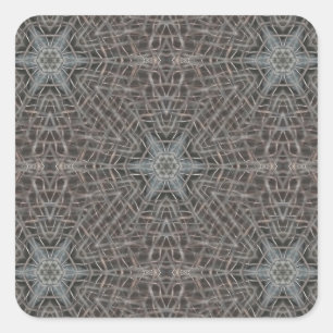 Metallic Metal Mesh Square Sticker