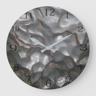 Metallic Meteorite Rock Pattern,   Large Clock