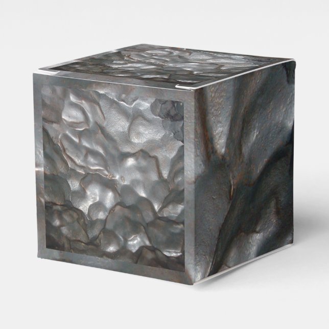 Metallic Meteorite Rock Print, Favour Box (Front Side)