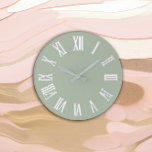 Metallic Minimal Roman Numbers Silver Mint Green Large Clock<br><div class="desc">Unique minimal and decorative 
Corresponds to actual fashion trend in home decor.
You can change the shape and colour of the hand.</div>