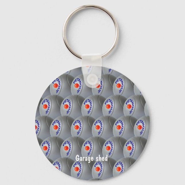 Metallic modern Petanque balls grouping design Key Ring (Front)