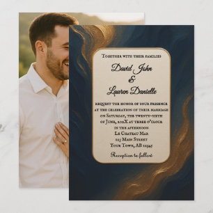 Metallic Muse Photo Wedding Invitation
