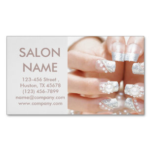 metallic nails fashion beauty SPA nail salon Magnetic Business Card