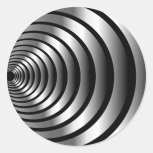 Metallic optical illusion classic round sticker