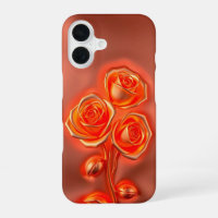 Metallic Orange Roses iPhone Case