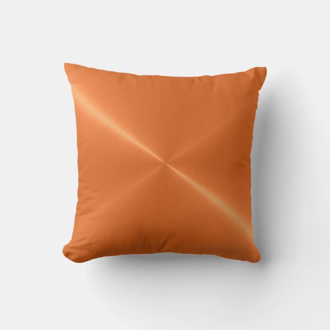 Metallic Orange Stainless Steel Metal Look Cushion (Front)