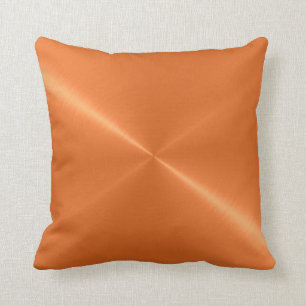 Metallic Orange Stainless Steel Metal Look Cushion