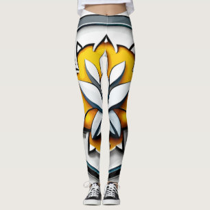 Metallic Orchid: A Pink and Yellow Extravaganza Leggings