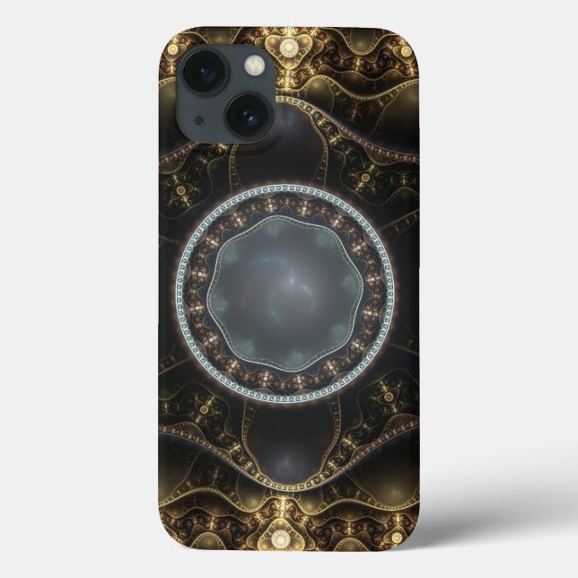 Metallic Ornate Steampunk Fractal Image Case-Mate iPhone Case (Back)