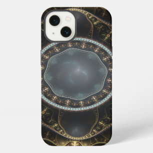 Metallic Ornate Steampunk Fractal Image iPhone Case