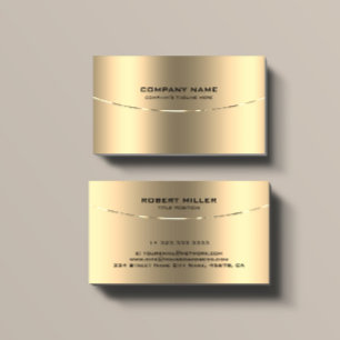 Metallic Pale Gold Design Stainless Steel Look Business Card