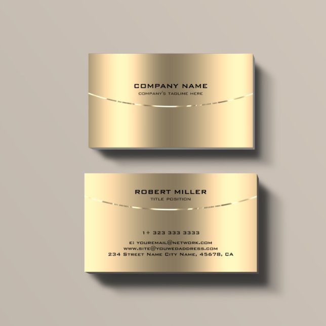 Metallic Pale Gold Design Stainless Steel Look Business Card (Creator Uploaded)