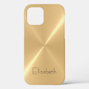 Metallic Pale Gold Stainless Steel Metal Look iPhone 12 Pro Case