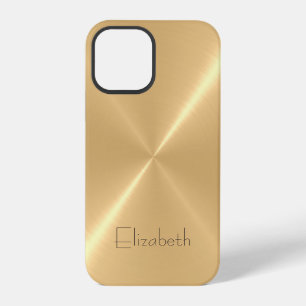 Metallic Pale Gold Stainless Steel Metal Look iPhone 12 Pro Case