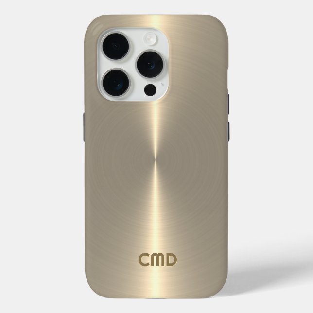 Metallic Pale GoldTexture Stainless Steel Look Case-Mate iPhone Case (Back)