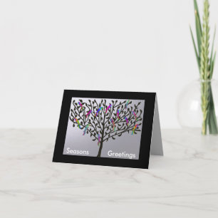 Metallic Parrot Tree Holiday Card