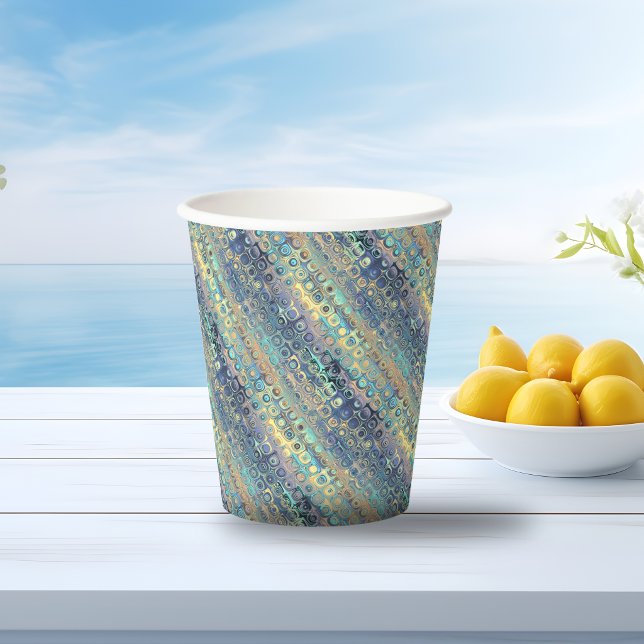 Metallic Pastel Lights Blue Pattern Paper Cups (Creator Uploaded)