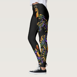 Metallic peacock leggings
