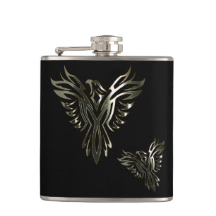 Metallic Phoenix Hip Flask