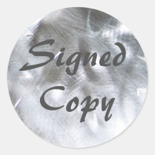 Metallic Photo and Grey Signed Copy Classic Round Sticker
