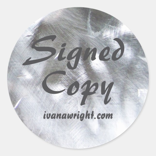 Metallic Photo and Grey Signed Copy Classic Round Sticker (Front)