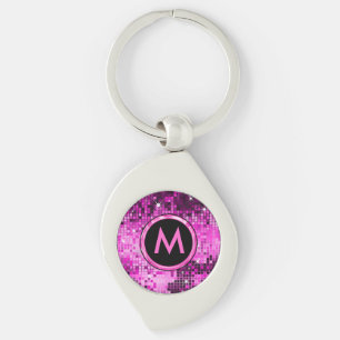 Metallic Pink Disco Glitter Key Ring