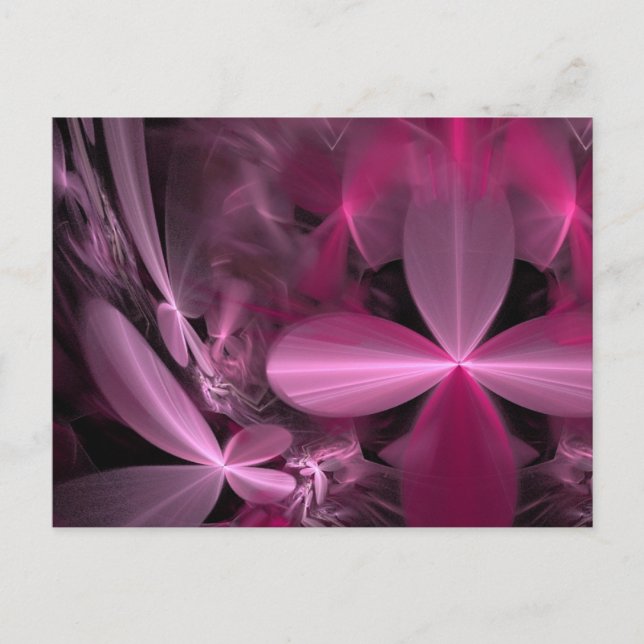 Metallic Pink flower Petals Postcard (Front)