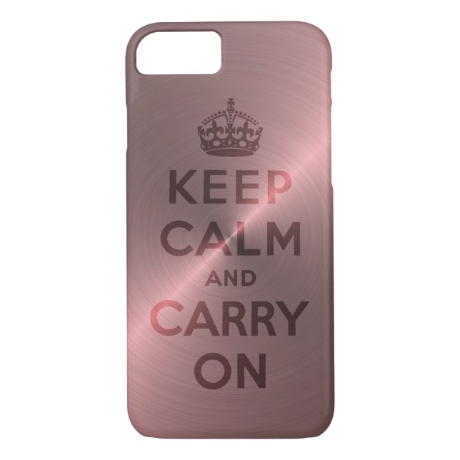 Metallic Pink Keep Calm And Carry On Case-Mate iPhone Case (Back)