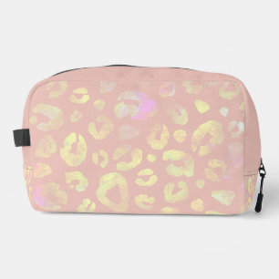Metallic Pink Leopard Pattern Dopp Kit
