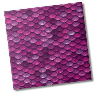 Metallic Pink Purple Mermaid Scales Fish Pattern Ceramic Tile