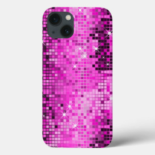Metallic Pink Sequins Look Disco Mirrors Bling iPhone 13 Case