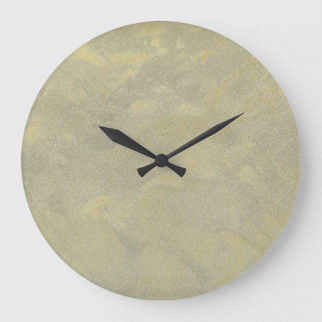 Metallic Plaster Faux Finish Round Clock (Front)