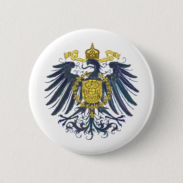 Metallic Preussian Eagle 6 Cm Round Badge (Front)