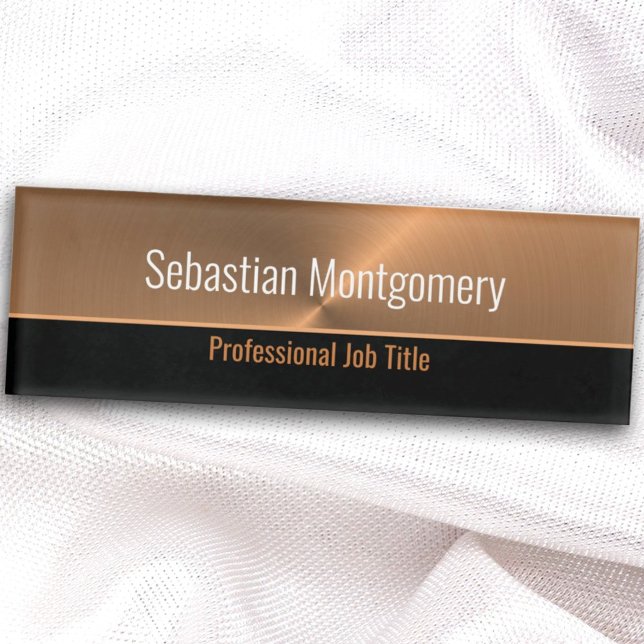 Metallic Professional Copper Flare Template Name Tag (Creator Uploaded)