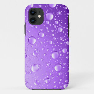 Metallic Purple Abstract Rain Drops iPhone 11 Case