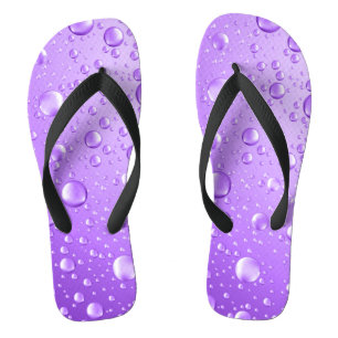 Metallic Purple Abstract Rain Drops Thongs