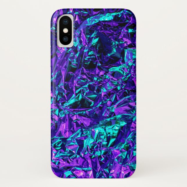 Metallic Purple and Teal Case-Mate iPhone Case (Back)