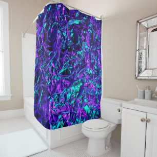 Metallic Purple and Teal Shower Curtain