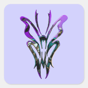 Metallic Purple Butterfly Pastel Goth Insect Square Sticker