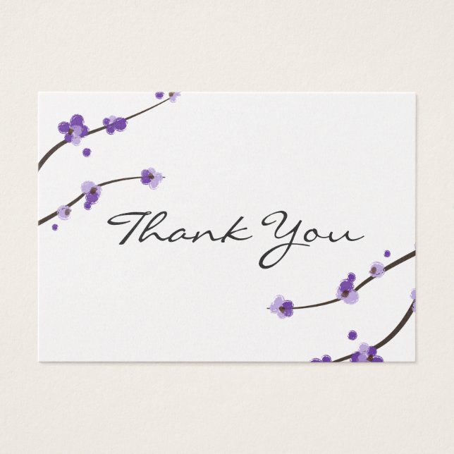 Metallic Purple Cherry Blossom Favour Tag (Front)