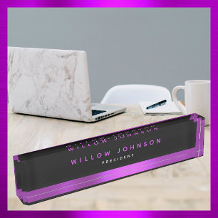 Metallic Purple Classy Executive Business Gift  Nameplate