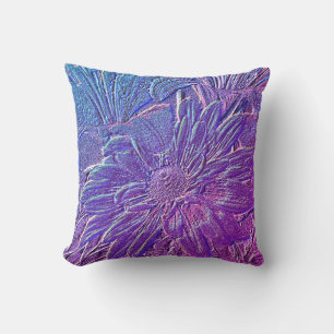 Metallic Purple Floral Cushion