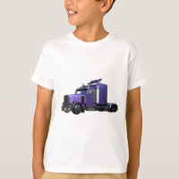 Metallic Purple Semi Truck In Three Quarter View