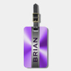 Metallic Purple & Silver Brushed Aluminium Look